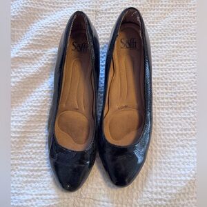 Black Patent Leather Women's Block Heels